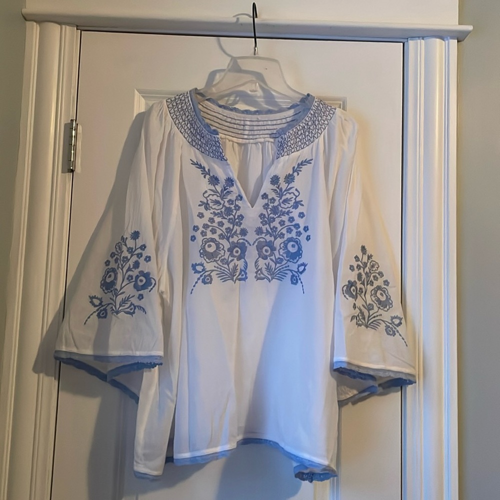 Nordstom 1X Boho Gauze Blouse